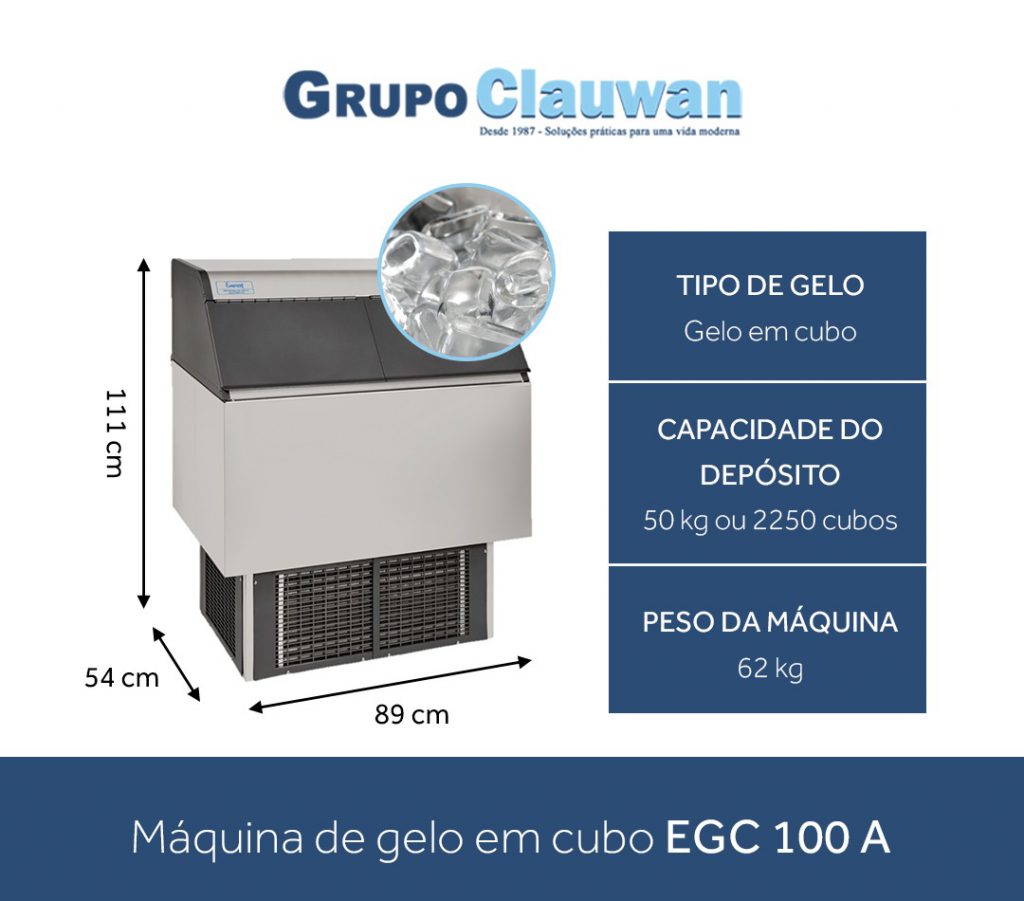 Máquina de Gelo em Cubo EGC 100A