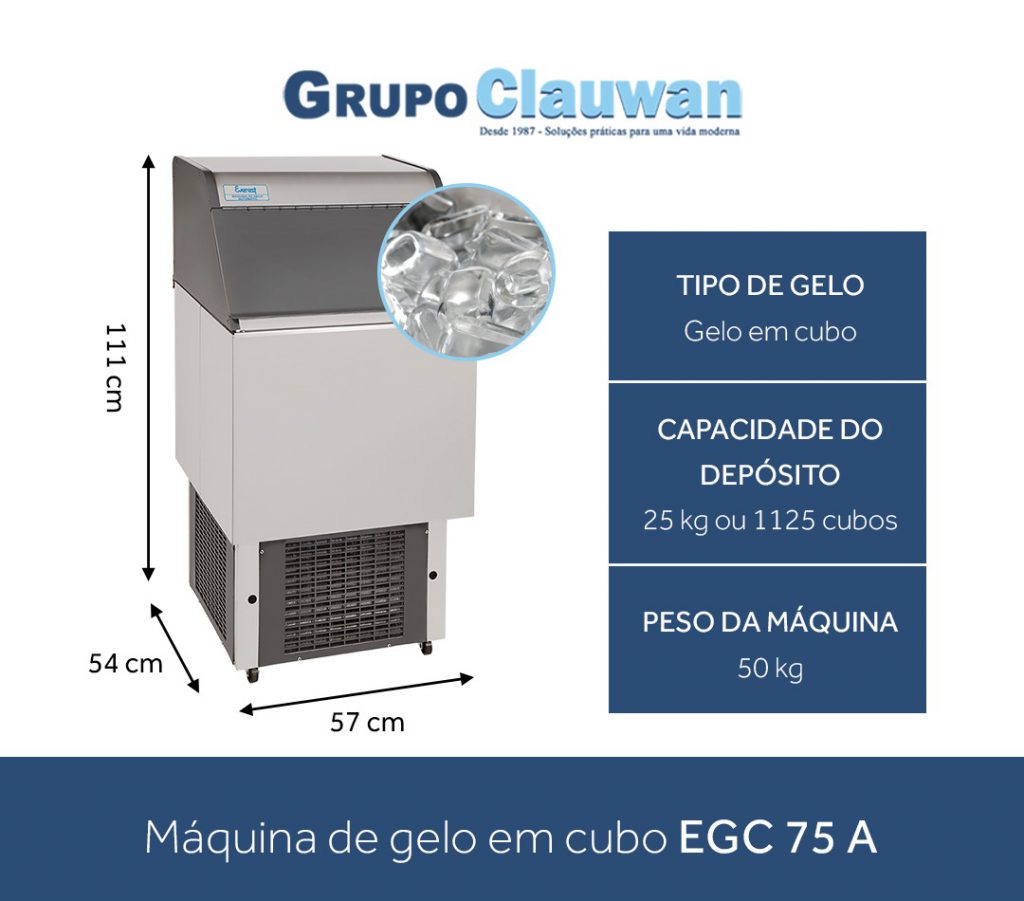 Máquina de Gelo em Cubo EGC 75A