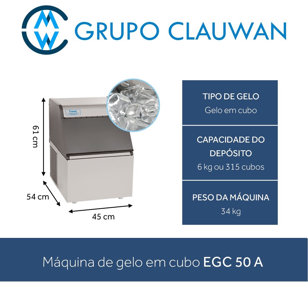 Especializada Máquina de Gelo EGC 50A Everest